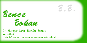 bence bokan business card