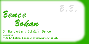 bence bokan business card